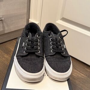 Vans Charcoal Canvas Shoes with White Soles